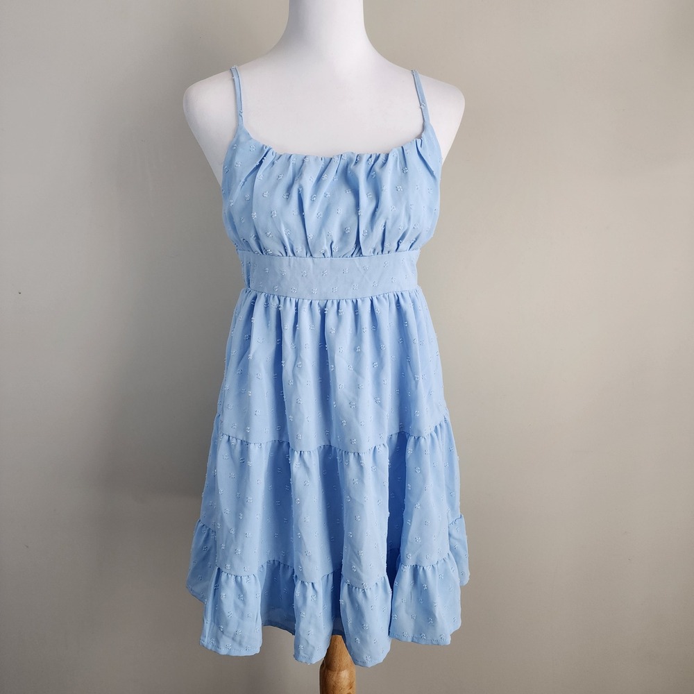 Boture Mini Dress Womens XS Blue Tiered Smocked Prairie Cottage Farmhouse‎ Boho